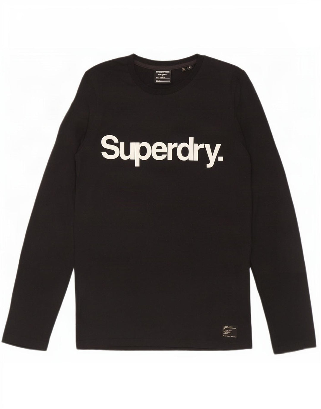 Superdry muška grafička majica dugih rukava srednje crne boje pamuka