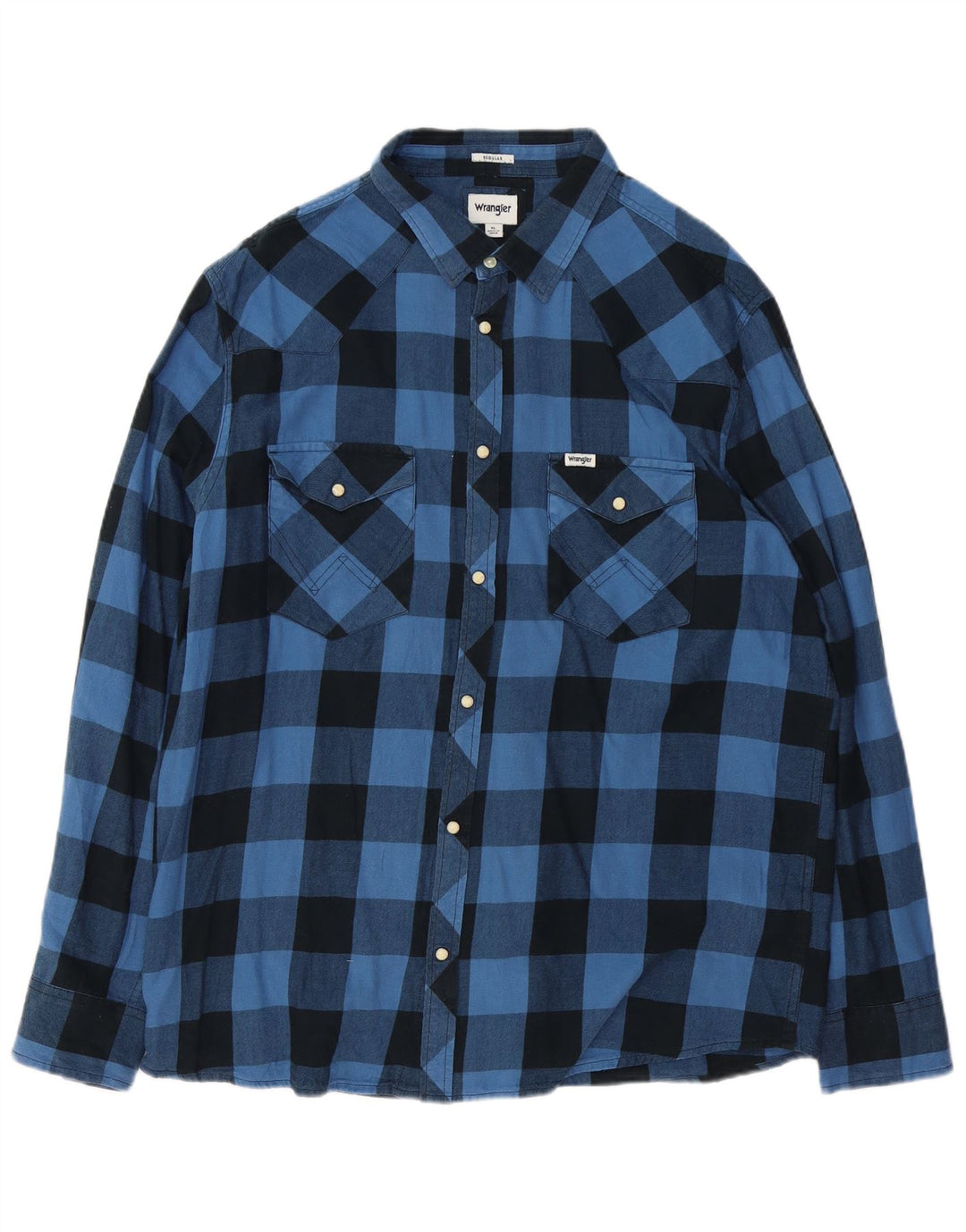 Wrangler muška flanelska košulja standardnog kroja XL plavi pamuk od ginghama
