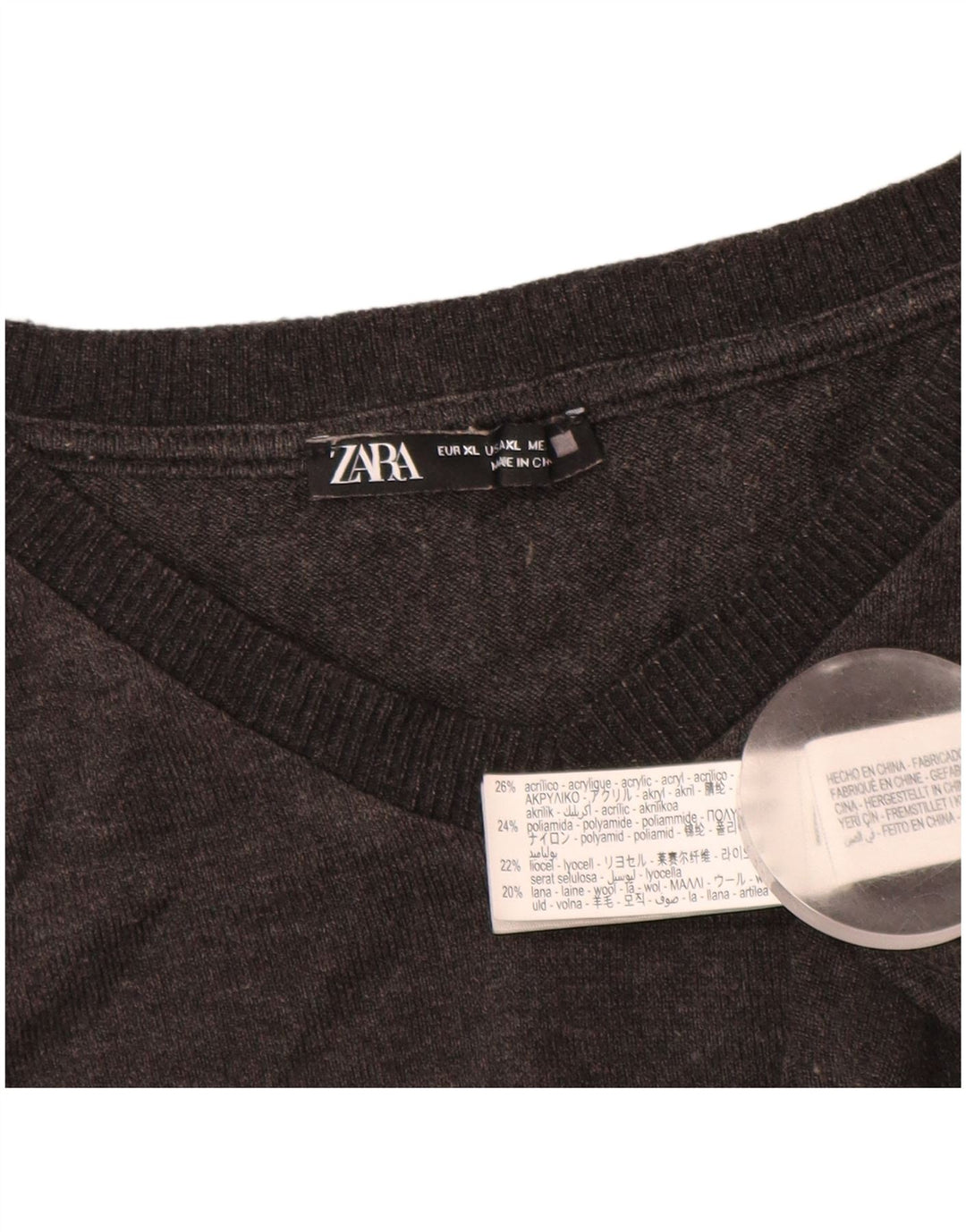 ZARA ženski top dugih rukava UK 18 XL sivi akril