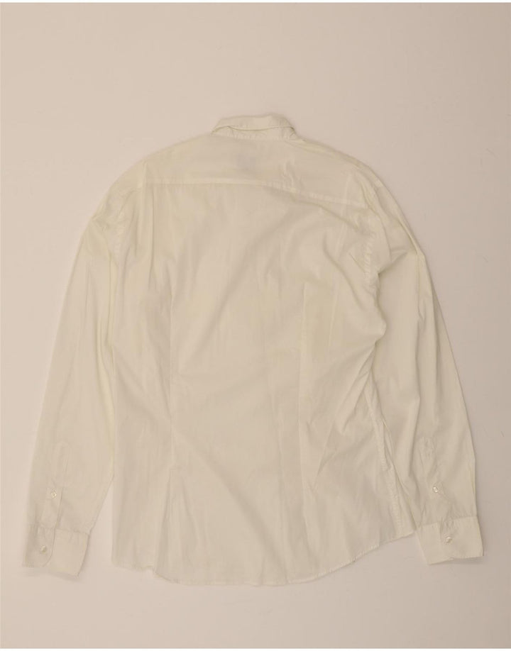 TRUSSARDI JEANS Mens Shirt XL White Vintage Trussardi Jeans and Second-Hand Trussardi Jeans from Messina Hembry 