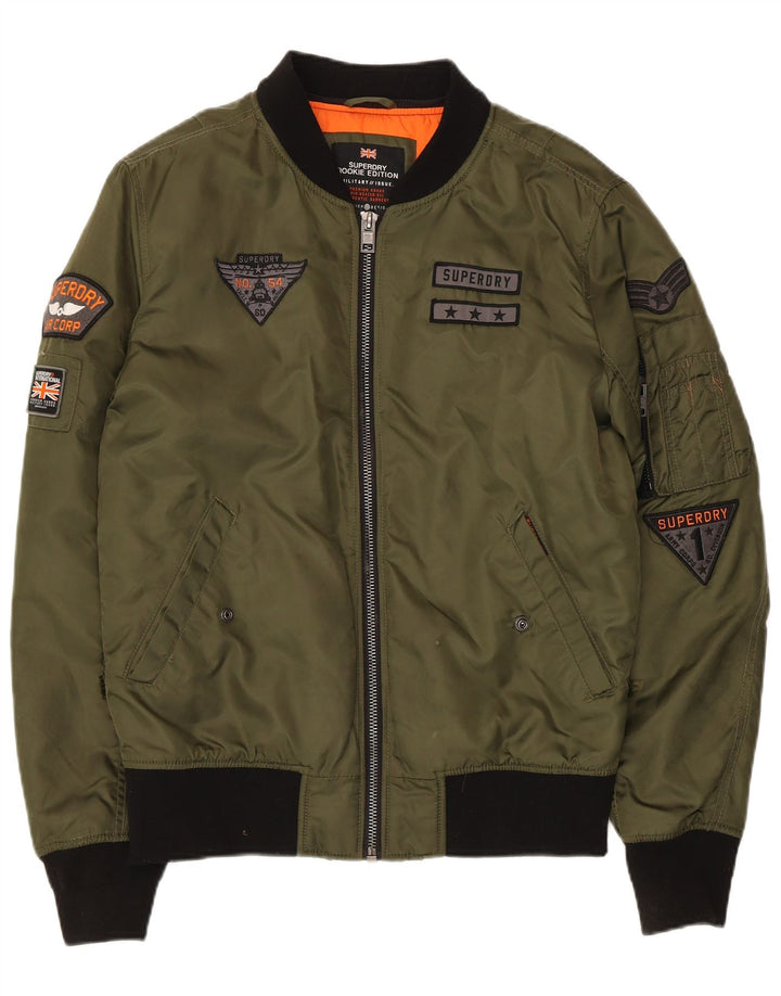 Superdry muška vojna bomber jakna UK 38, srednji kaki najlon