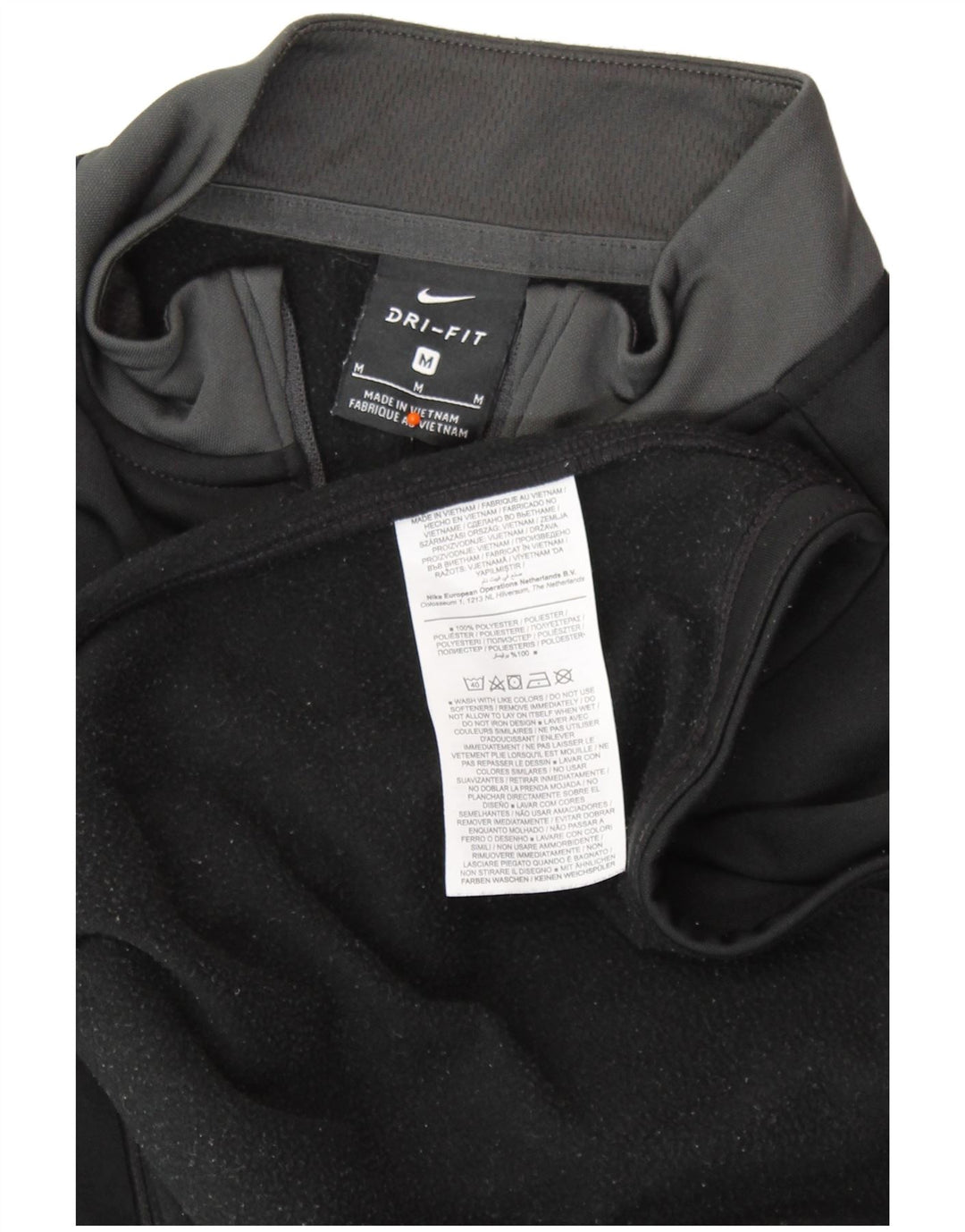 NIKE Muška pulover trenirka Dri Fit s patentnim izrezom Gornji dio srednje crne boje