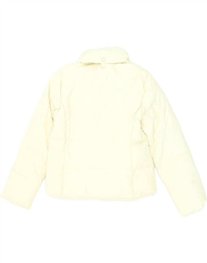 CHAMPION Womens Hooded Padded Jacket UK 14 Medium Yellow Polyester Vintage Champion and Second-Hand Champion from Messina Hembry 