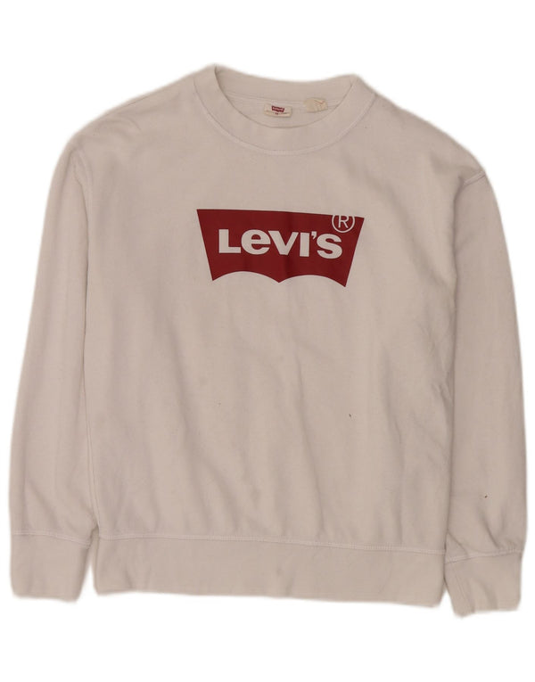 Levi's Ženska majica s motivom prekomjerne majice UK 6 XS Bijeli pamuk