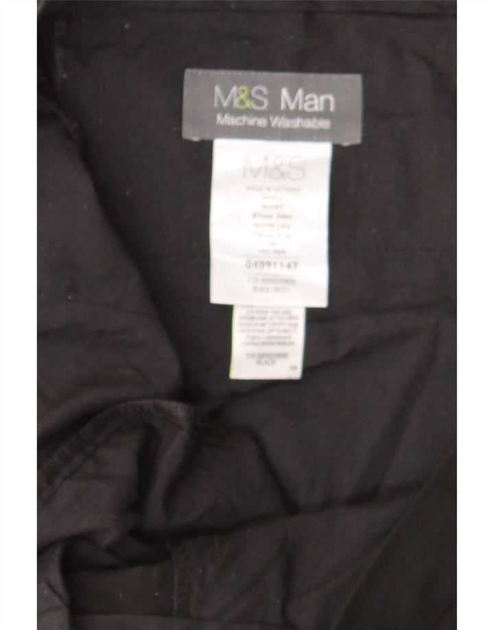 Marks & Spencer muške hlače ravnog odijela W39 L31 crni poliester