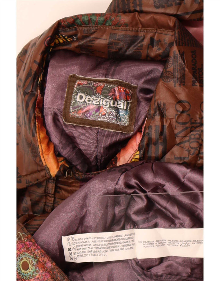 Desigual ženski trenč kaput EU 38, srednje smeđi cvjetni poliester