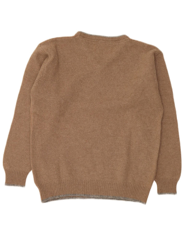 Invicta muški džemper s V-izrezom srednje smeđe djevičanske vune