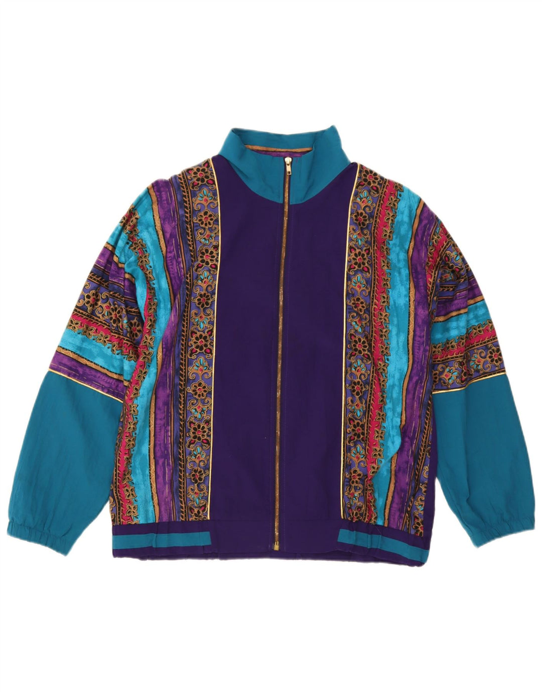 Vintage ženska gornja jakna trenirke UK 16 Veliki raznobojni blok u boji