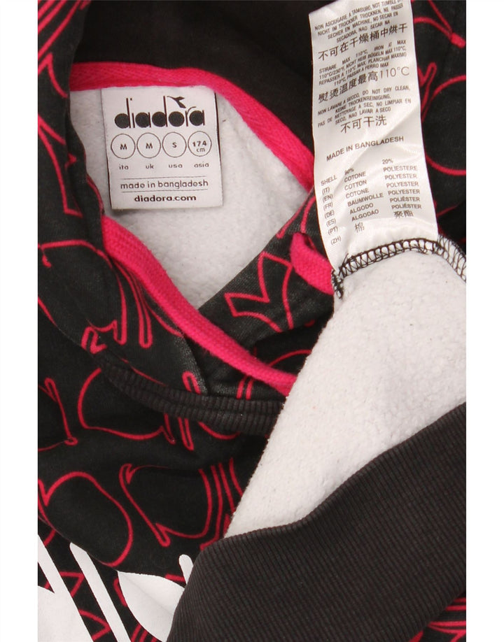 DIADORA Muška majica s kapuljačom srednje veličine, crni pamuk