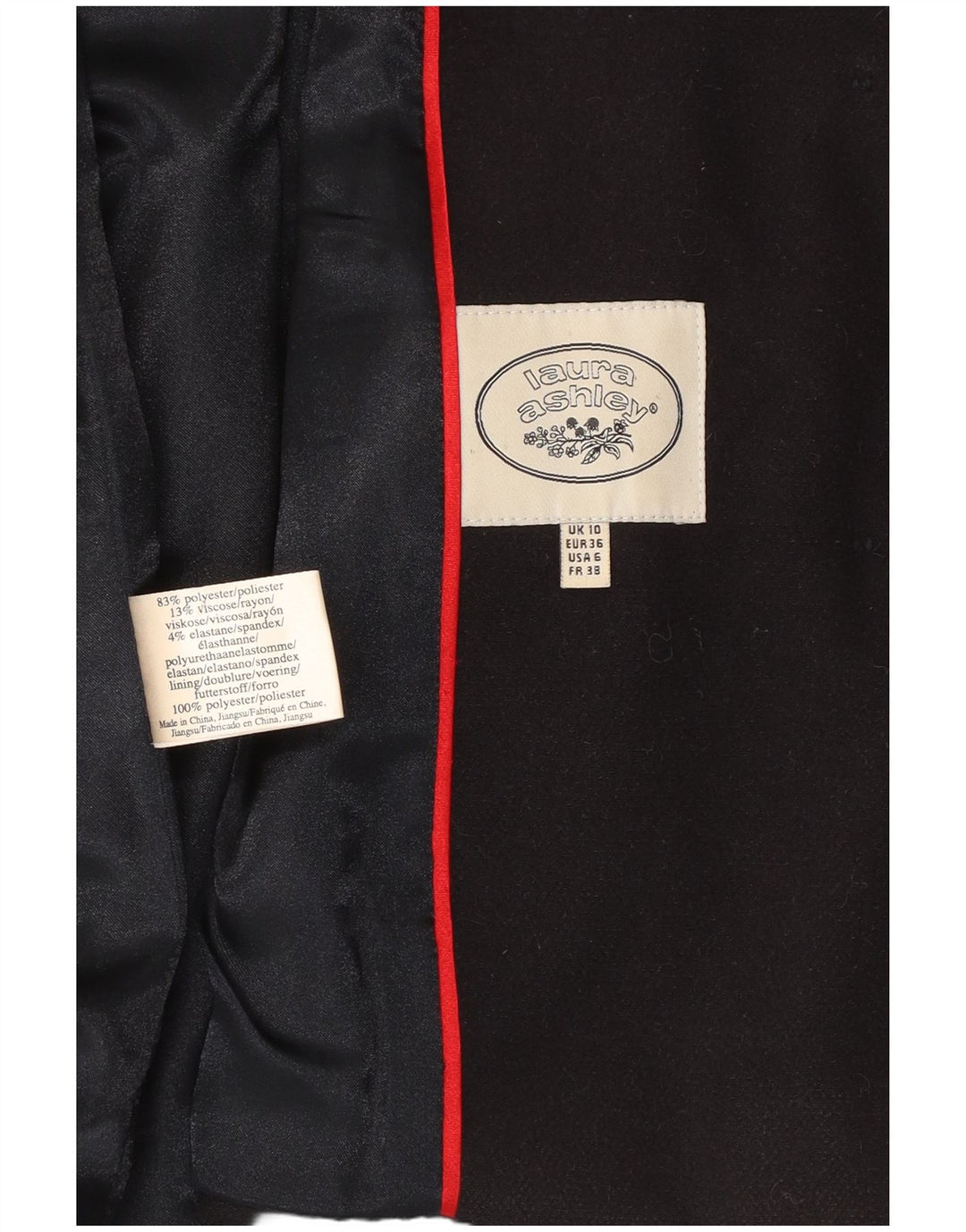 LAURA ASHLEY Ženska jakna s kapuljačom s 5 gumba UK 10 Mala tamnoplava