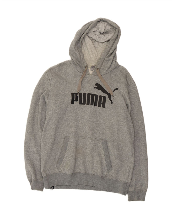 Puma muška majica s kapuljačom srednje sive boje