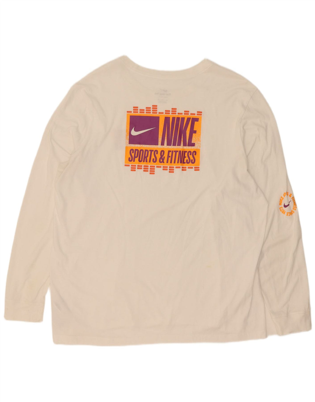 Nike muška Dri Fit grafička majica dugih rukava 2XL bijeli pamuk