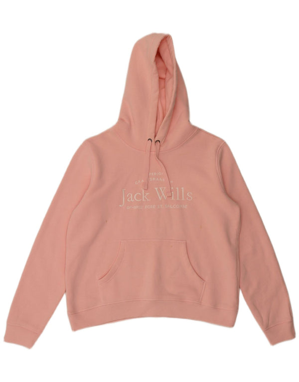 Jack Wills Ženska prekomjerna majica s kapuljačom s kapuljačom UK 16 velika, ružičasti pamuk