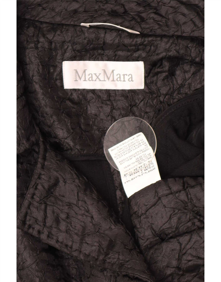 Max Mara ženska jakna otvorenog sakoa UK 12 Srednje crni poliester