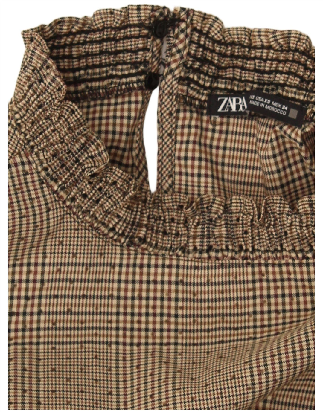 Zara ženska osnovna haljina UK 6 XS bež boje ptičje zube