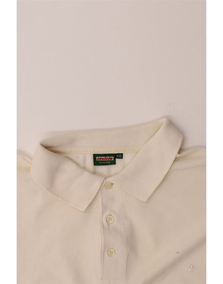 INVICTA Mens Polo Shirt 2XL Off White Cotton Vintage Invicta and Second-Hand Invicta from Messina Hembry 