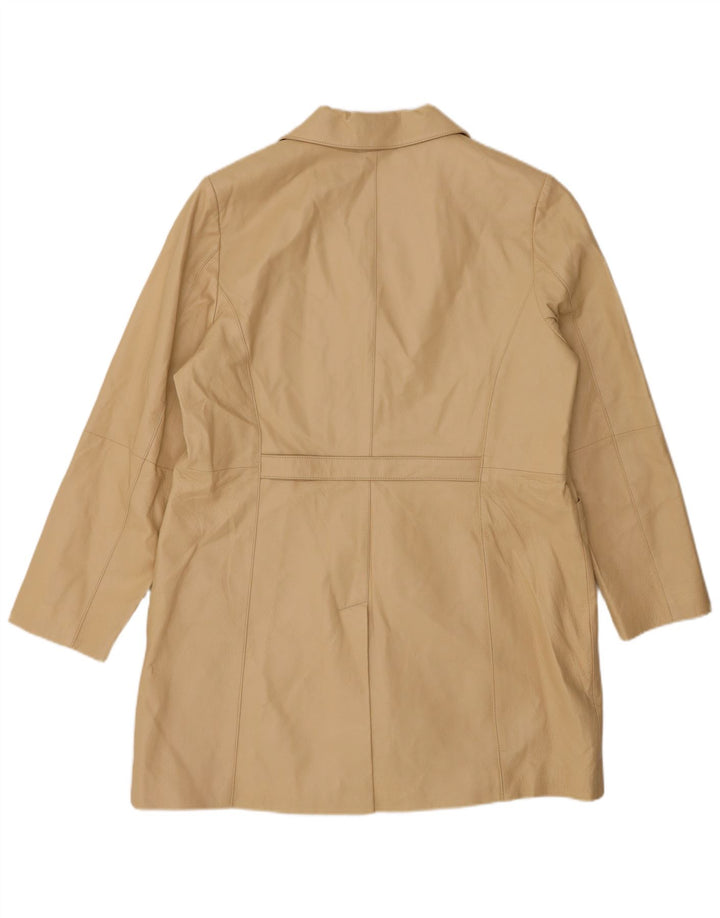 VINTAGE ženski kožni kaput UK 20 2XL bež koža
