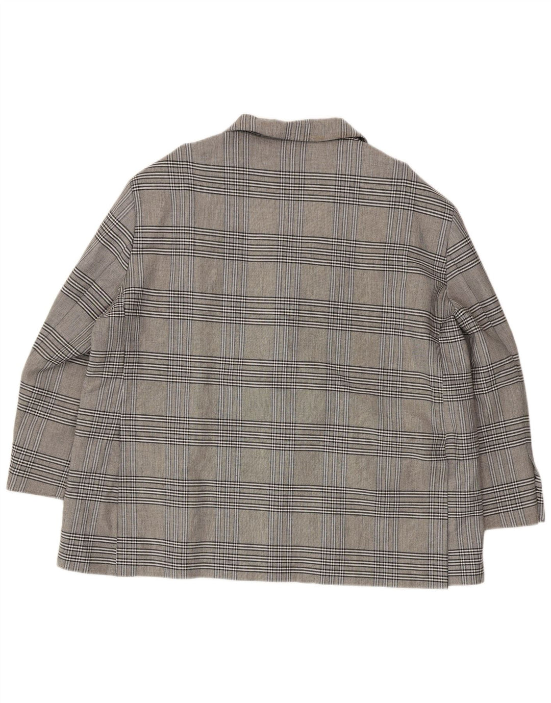ZARA ženska prekomjerna jakna sa 2 gumba UK 18 XL siva karirana viskoza