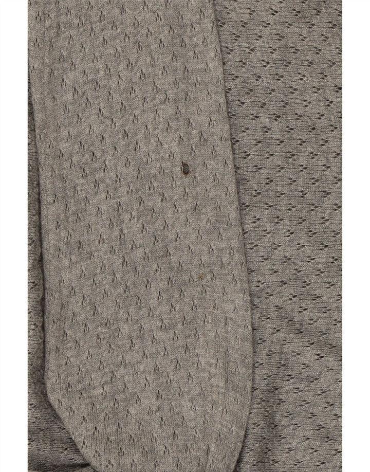 MOSSIMO Womens Boat Neck Jumper Sweater UK 12 Medium Grey Nylon Vintage Mossimo and Second-Hand Mossimo from Messina Hembry 