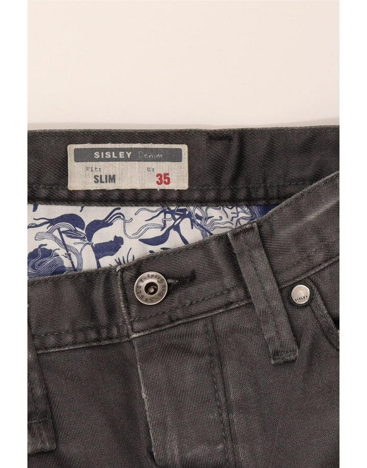 SISLEY Mens Slim Jeans W35 L31  Grey Cotton