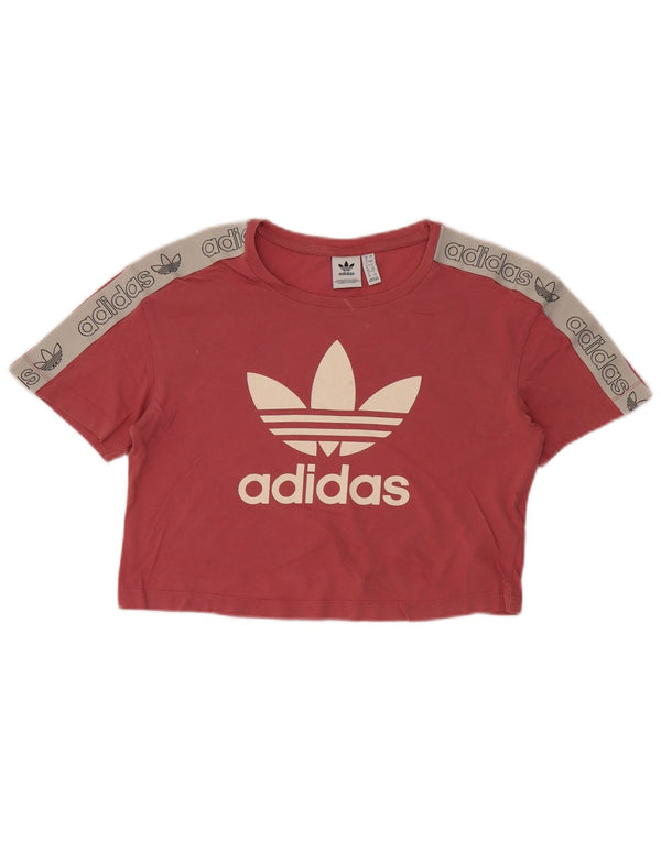 Adidas ženska majica kratkih rukava s grafičkim motivima UK 8 Small Pink Cotton Sports