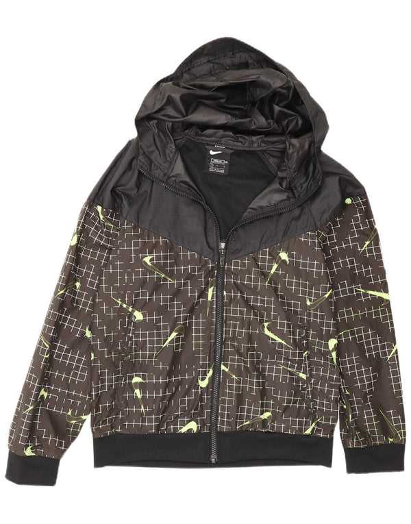 Nike Boys Graphic Zip Hoodie pulover 12-13 Years Large Black Geometric