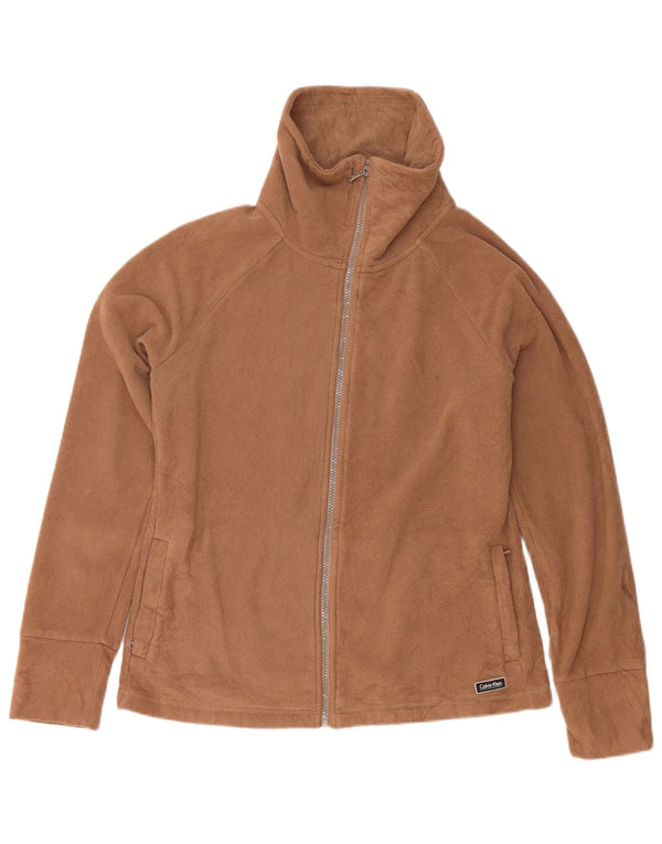 Calvin Klein Ženska grafička jakna od flisa UK 14 Srednje smeđi poliester