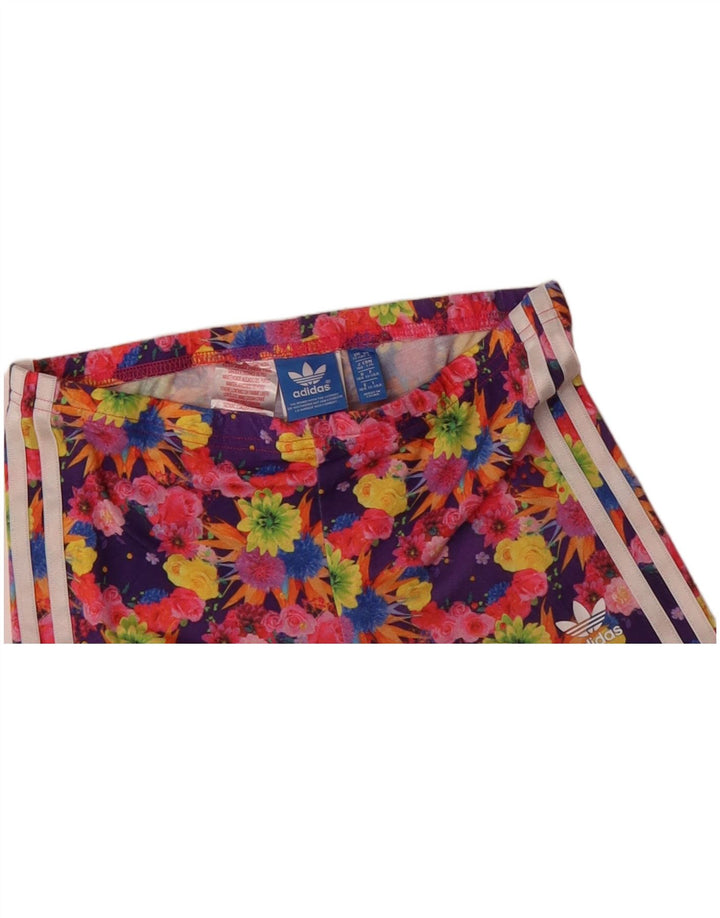 ADIDAS Girls Leggings 13-14 Years  Multicoloured Floral Polyester