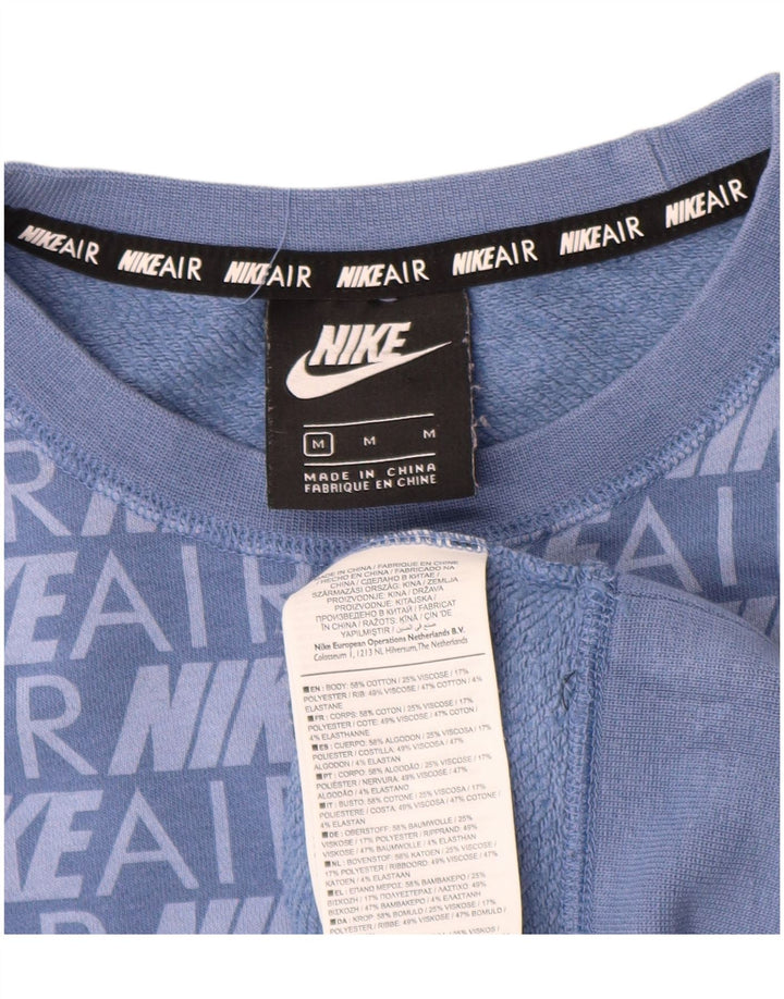 NIKE Ženska prekomjerna trenirka s grafičkim motivima UK 14 Srednje plavi pamuk