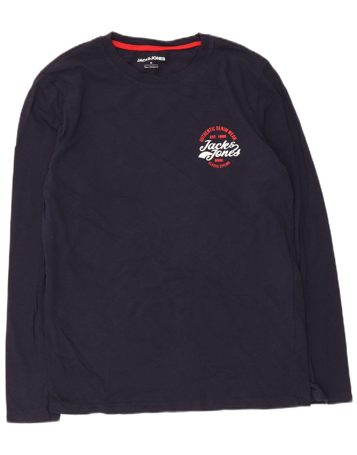 Jack & Jones muška majica dugih rukava srednje tamnoplave boje pamuka