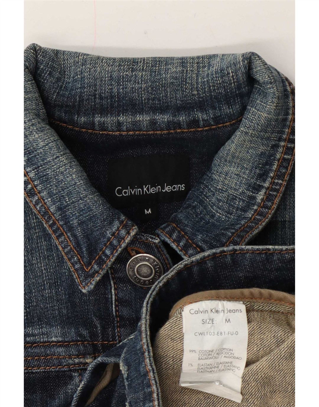 Calvin Klein Jeans Ženska traper jakna UK 12 srednje plavi pamuk