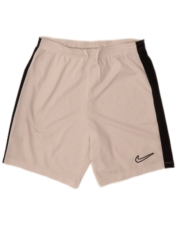 Nike Boys Dri Fit Sport Shorts 11-12 Years Large White Colourblock