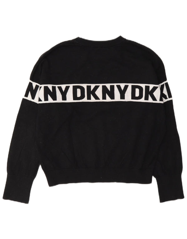 Dkny Ženski džemper s grafičkim motivima UK 14 Pamuk srednje crne boje