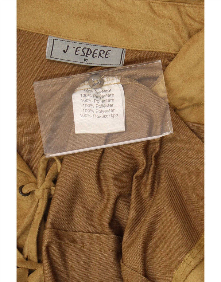 Vintage ženski pulover košulja bluza UK 14 srednje smeđi poliester