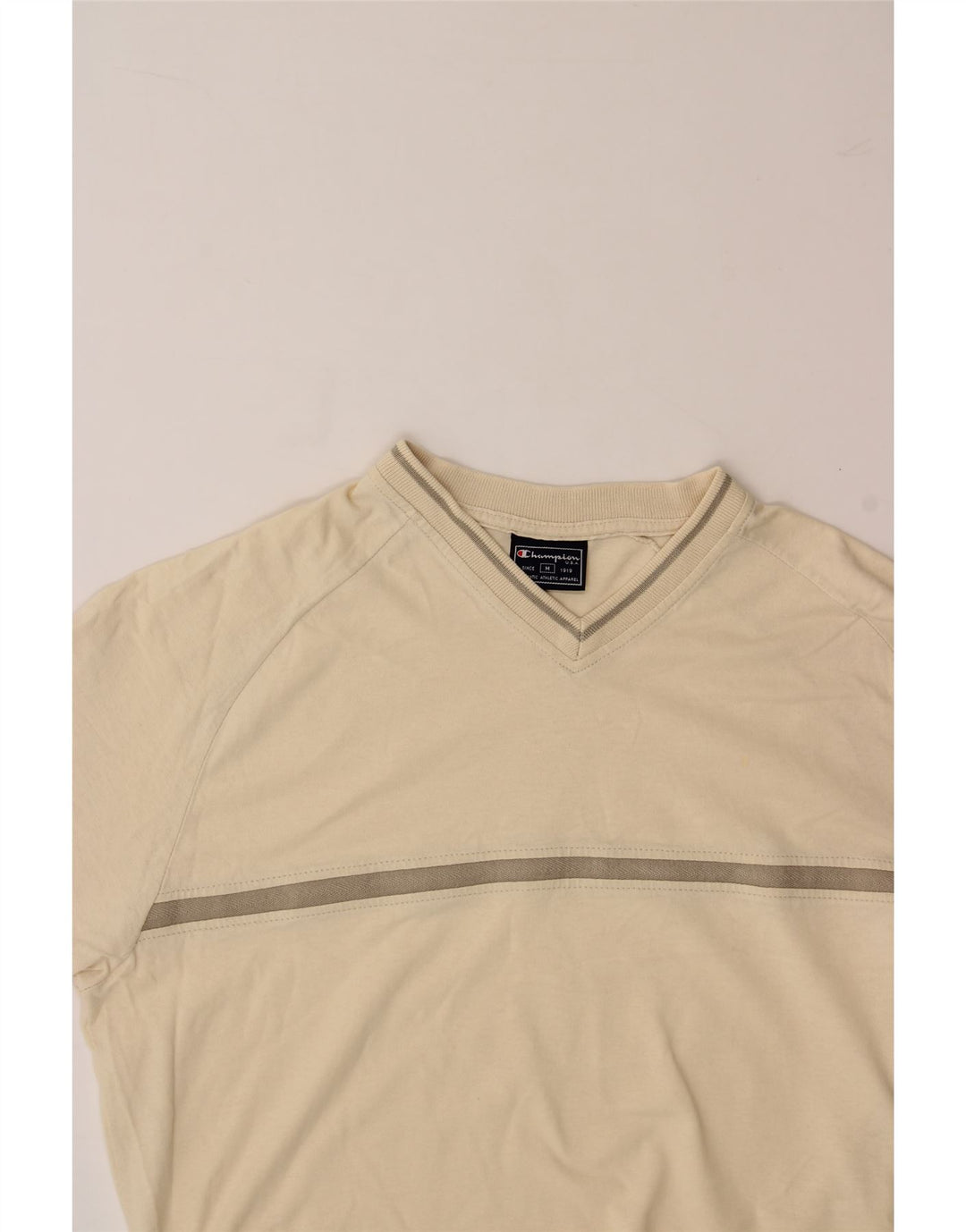 CHAMPION Mens T-Shirt Top Medium Off White Cotton Vintage Champion and Second-Hand Champion from Messina Hembry 