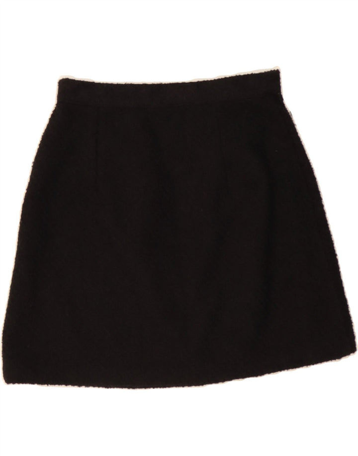PROMOD Womens Wrap Skirt UK 8 Small W24  Black Wool Vintage Promod and Second-Hand Promod from Messina Hembry 