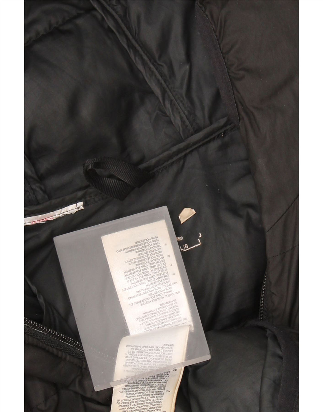 ADIDAS ženska podstavljena jakna s kapuljačom UK 16 veliki crni poliester u boji