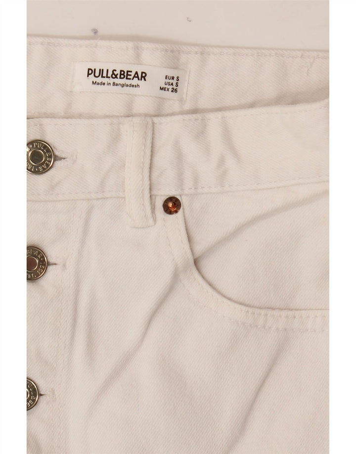 PULL & BEAR Womens Denim Skirt Small W26  White Vintage Pull & Bear and Second-Hand Pull & Bear from Messina Hembry 