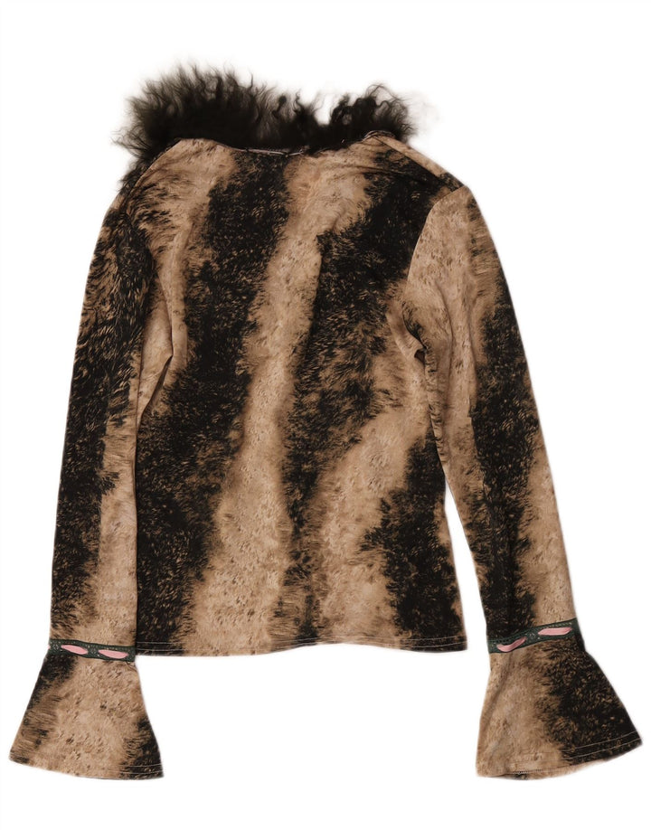 Avant ženska majica dugih rukava UK 6 XS smeđi poliester sa životinjskim printom