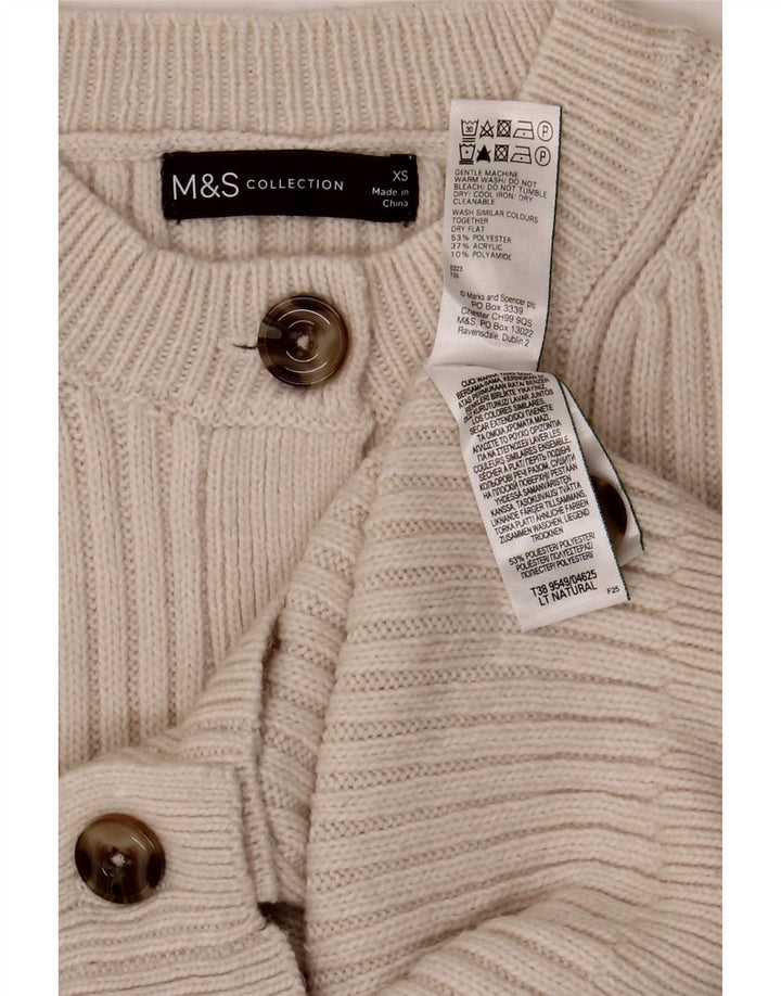 Marks & Spencer ženski kardigan pulover UK 6 XS bijeli poliester
