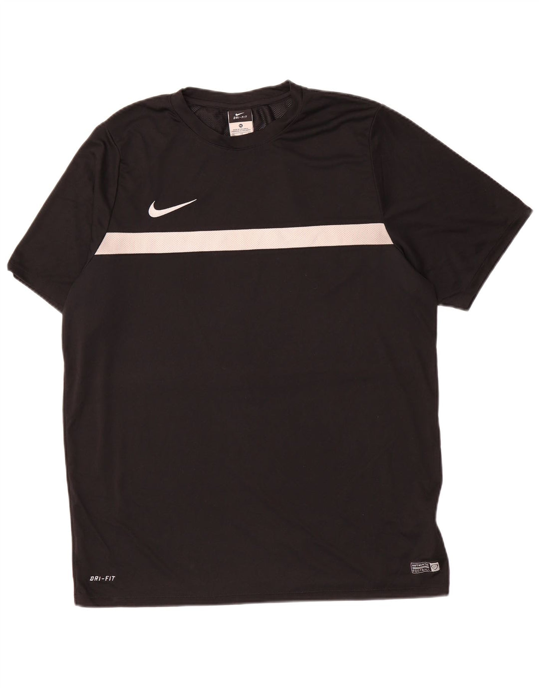 Nike Dri Fit T-Shirt Top XL Black Colourblock Poliester
