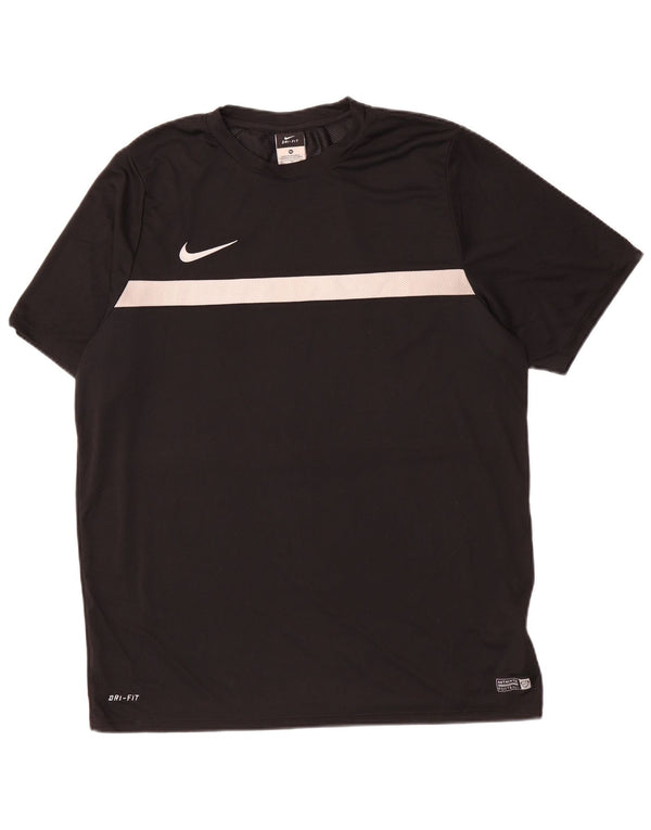 Nike Dri Fit T-Shirt Top XL Black Colourblock Poliester