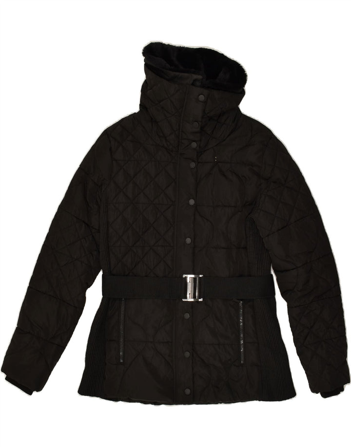 DESIGUAL Womens Quilted Jacket EU 42 Large Black Vintage Desigual and Second-Hand Desigual from Messina Hembry 