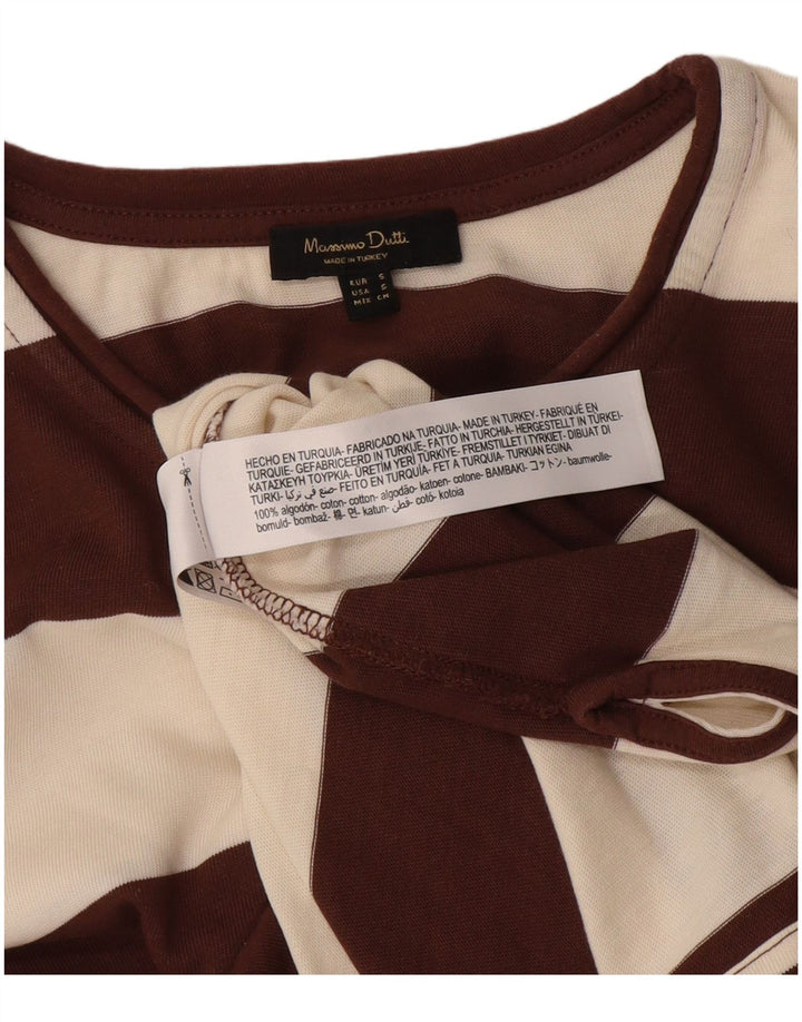 Massimo Dutti muška majica dugih rukava, mali pamuk na smeđe pruge