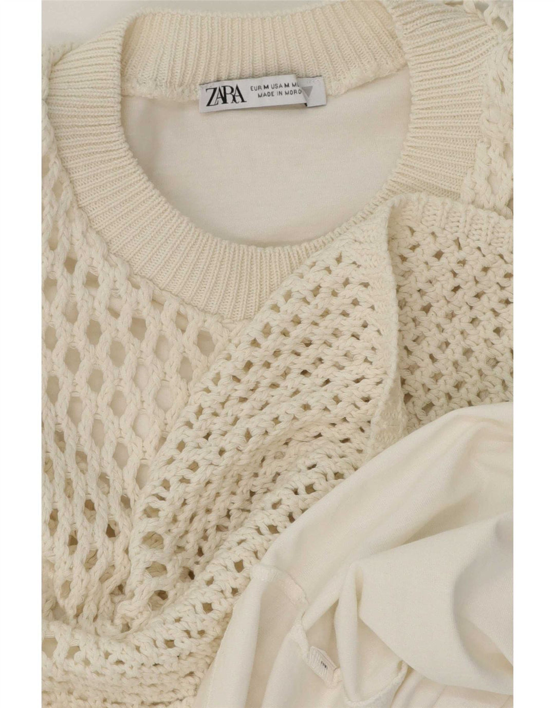 Ženska heklana bluza Zara UK 14 Srednje bijela
