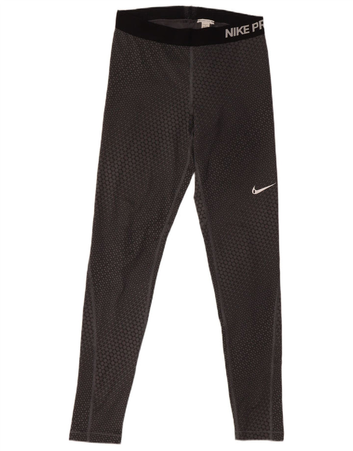 NIKE ženske grafičke tajice UK 12 srednje sive geometrijske