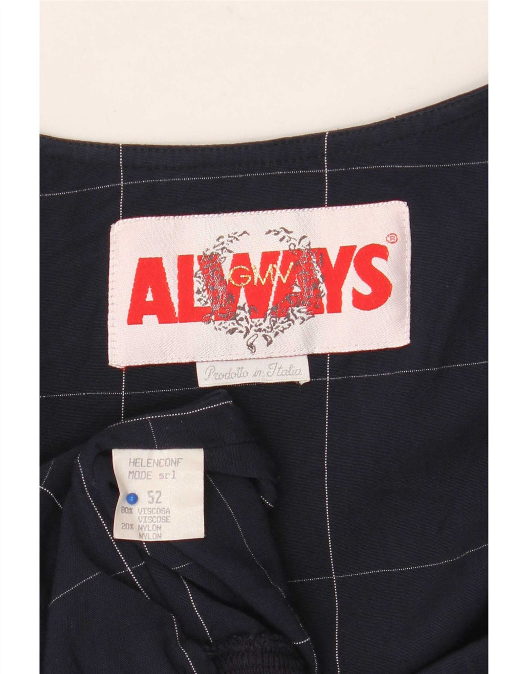 Vintage ženska bomber jakna IT 52 2XL tamnoplava karirana viskoza