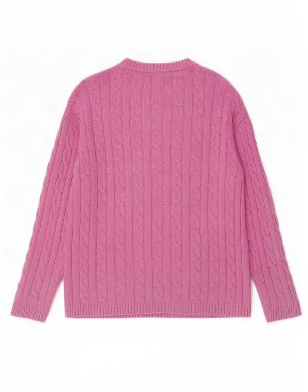 Crew Clothing Ženski džemper s morskim izrezom UK 14 Veliki ružičasti pamuk