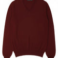 ZARA Mens V-Neck Jumper Sweater Medium Burgundy Wool