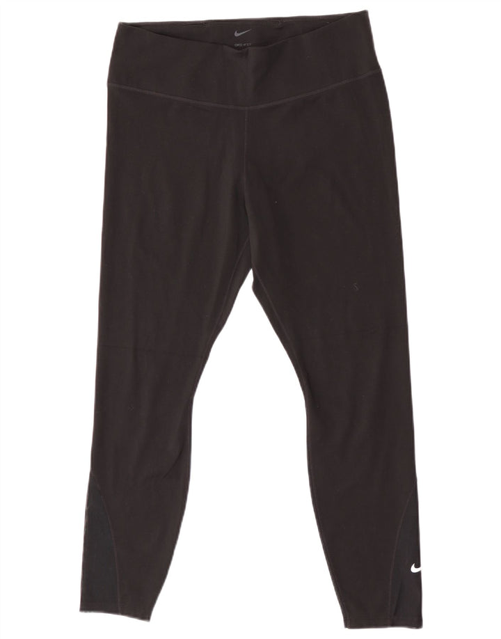 Nike Ženske Dri Fit Crop Leggings UK 14 Large Black